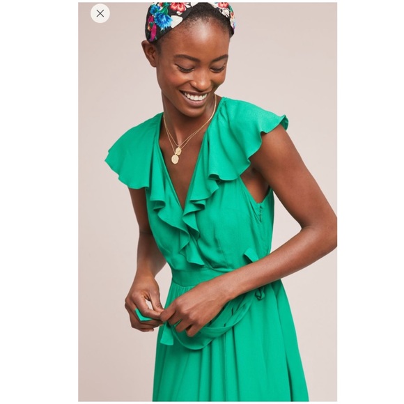 Anthropologie Dresses & Skirts - Anthropologie Rosalia Wrap Dress NWT Green XSmall